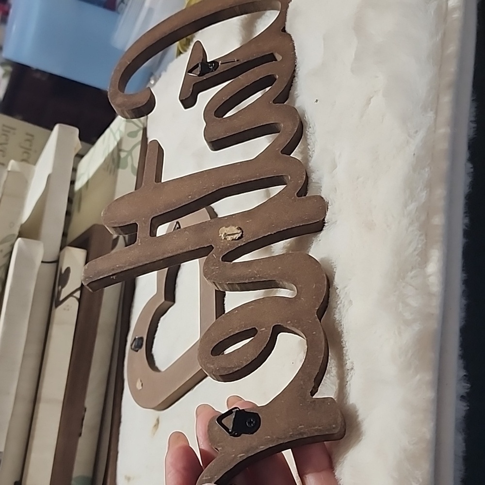 VINTAGE WOODEN WALL HANGINGS. GATHER & HEART SHAPE. - Picture 5 of 5